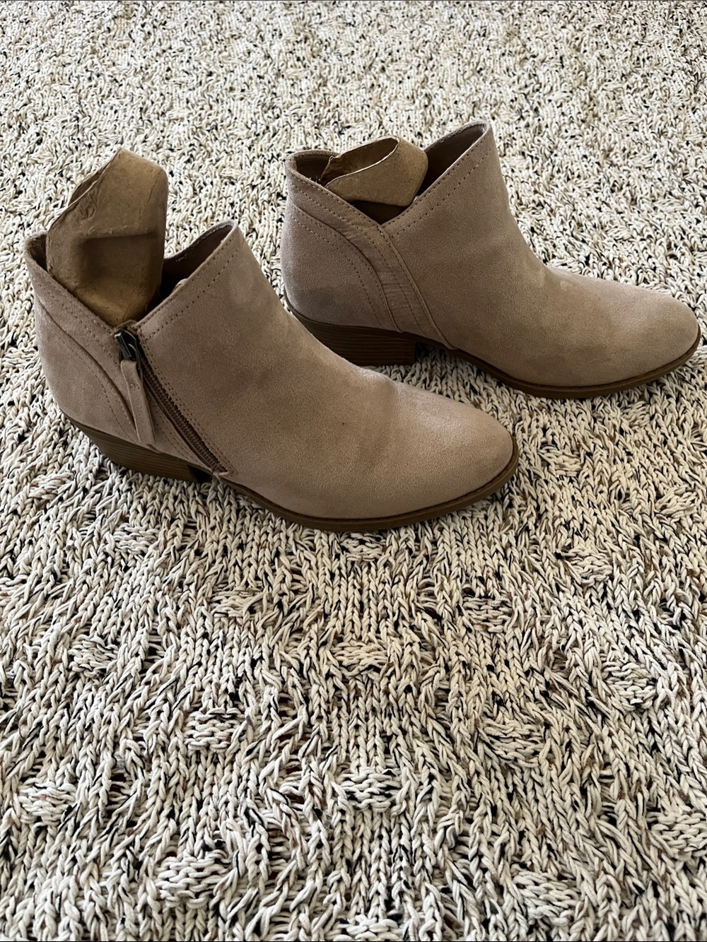 Arizona Jean Company Taupe Suede-Look Ankle Booties